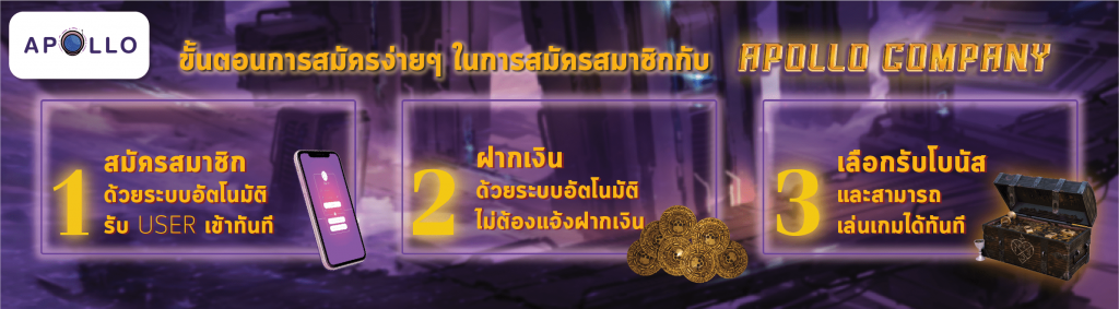 apolloslot ขั้นตอนสมัครสมาชิกเล่นสล็อตอย่างง่าย 3 ขั้นตอน